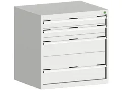 ladekast HxBxD 800x800x650mm 4laden RAL7035 front RAL7035