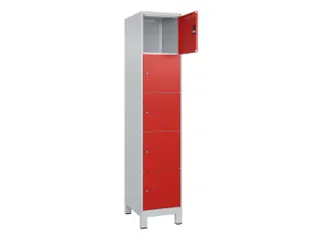 lockerkast,HxBxD 1950x400x500mm,1x5vakken,vak B 400mm,cil.-slot,voeten - 1