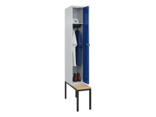 locker met bank,HxBxD 2120x300x815mm,1vak,vak B 300mm,draaigrendel - 1