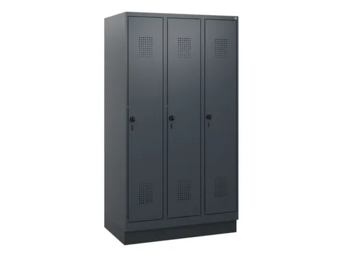 schoollocker,HxBxD 1630x900x500mm,3vak,vak B 300mm,draaigrendel,sokkel