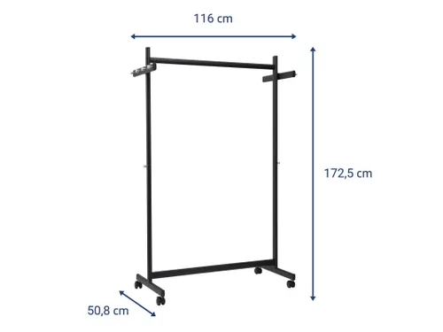 9424190 Garderoberek mobiel MAULsamba standvoet met wielen 172,5cm
