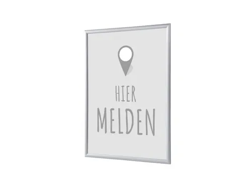 Kliklijst A1 complete set met print "Hier melden" Grijs