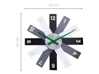 Design wandklok - 40cm- Stille klok - Zwart - Acryl - NeXtime "Plexi" - 9