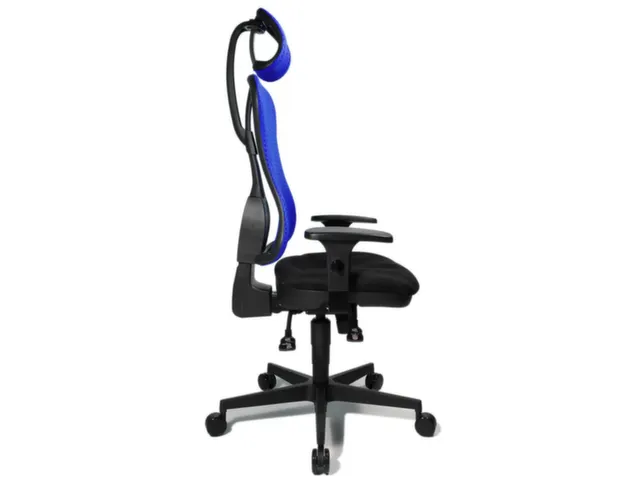 Siège Bureau Pivotant Assise Noir Dossier Maille Bleu