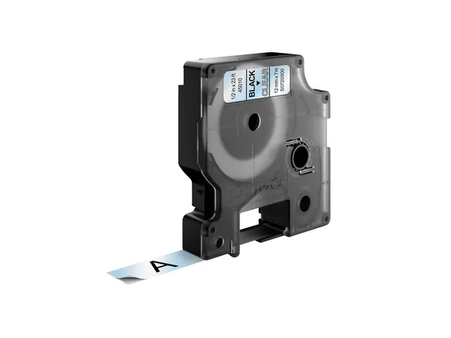 Labeltape Dymo 45010 D1 S720500 12mmx7m zwart op transparant