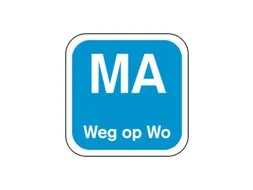 Label MA weg op WO Blauw Afwasbaar doos 1.000st