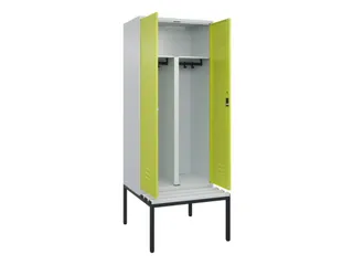 PBM-locker met bank,HxBxD 2120x800x815mm,2vak,vak B 400mm,cil.-slot - 2