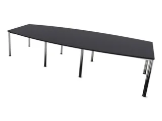 vergadertafel,HxBxD 740x3200x1400mm,vatvormig,CC-zwart - 1