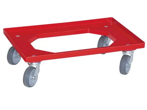 Bakonderwagen 250kg Laadvloer 600x400mm Rubberen Wielen Rood