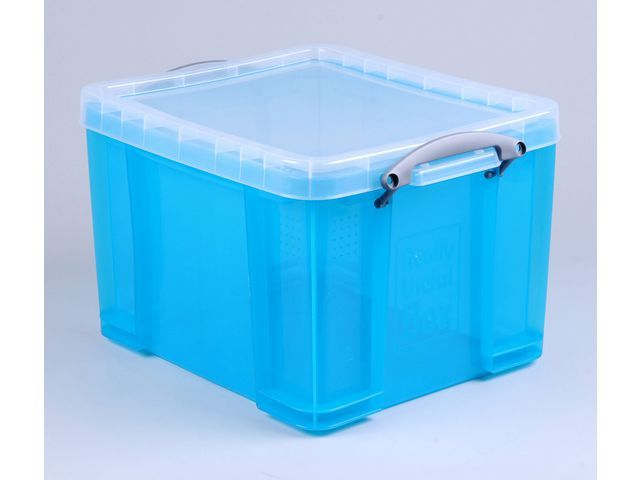 woensdag terrorist Atletisch Really Useful Boxes Stapelbare Opbergbox PP 35 Liter Transparant Blauw |  DiscountOffice.be