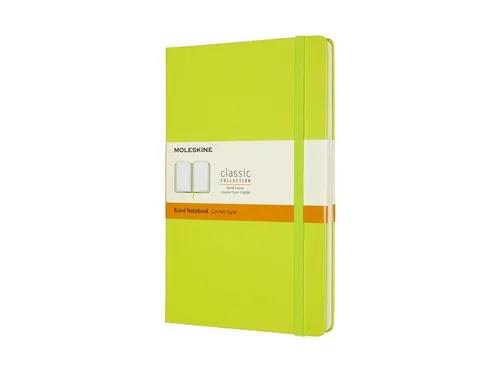 Notitieboek Moleskine large 130x210mm lijn hard cover lemon green