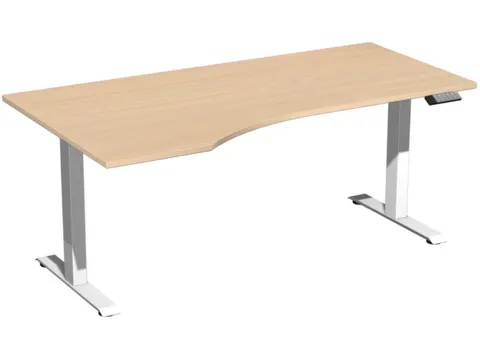 In hoogte verstelbaar bureau in vrije vorm,HxBxD 630-1280x1800x1000mm