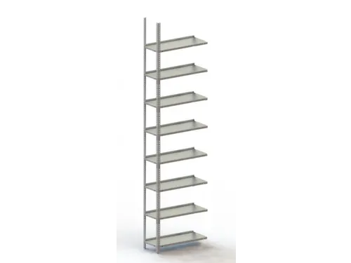 Schroefstelling Aanbouwveld 2500x752x304mm 8legborden Ral7035 95kg