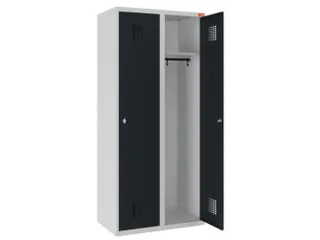 lockerkast,HxBxD 1800x800x500mm,2vak,draaigrendel,sokkel,romp RAL7035 - 1