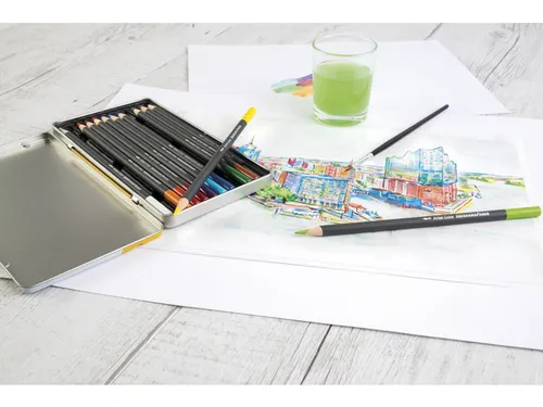 Aquarelpotlood Eberhard Faber Artist color metaaletui a 12 stuks