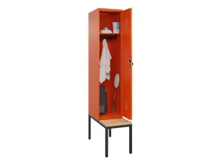 locker met bank,HxBxD 2120x400x815mm,1vak,vak B 400mm,draaigrendel - 1