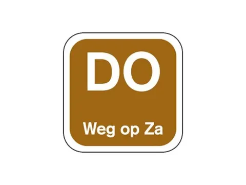 Label DO weg op ZA Bruin Afwasbaar doos 1.000st