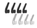 Kapstokhaken DURASTORE aluminium grijs set van 4