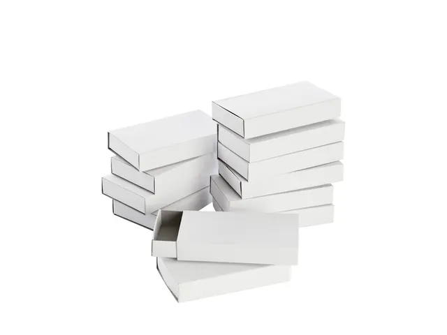 Luciferdoosjes Folia groot 110x60x20mm 12 stuks wit