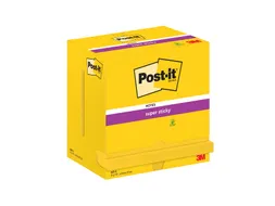 Memoblok Post-it 655 Super Sticky 76x127mm neon geel 12 stuks