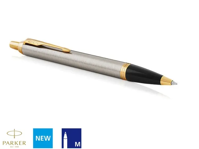 Balpen Parker IM Brushed Metal GT Medium Blauwe inkt