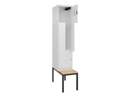 Z-garderobekast,HxBxD 2120x400x815mm,2vak,vak B 400mm,cil.-slot