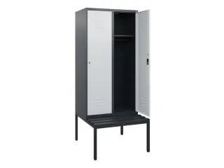 locker met bank,HxBxD 1950x800x815mm,2vak,vak B 400mm,cil.-slot - 2