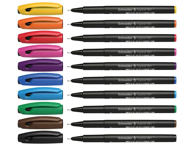 fineliner Schneider Topliner 967 0.4mm etui a 10 stuks assorti