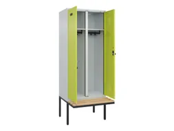 locker met bank,voor scheiding van kleding,HxBxD 2120x800x815mm,2vak