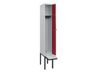 locker met bank,HxBxD 2120x300x815mm,1vak,vak B 300mm,draaigrendel - 2