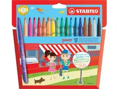 Power Viltstift 18 Stuks Geassorteerd