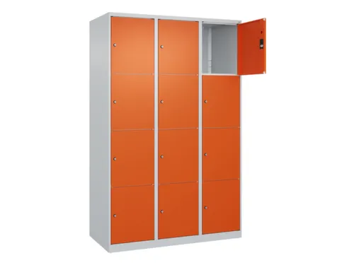 lockerkast,HxBxD 1850x1200x500mm,3x4vakken,vak B 400mm,cil.-slot