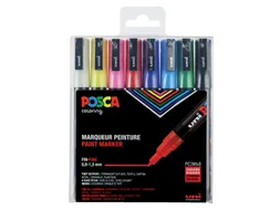 Verfstift Posca PC3M Fijne punt 0,9-1,3mm Assorti Set à 8 Stuks