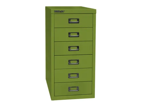 kantoor-ladekast HxBxD 590x279x380mm 6 laden romp + front groen staal