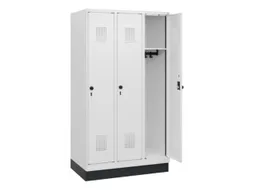 schoollocker,HxBxD 1630x900x500mm,3vak,vak B 300mm,draaigrendel,sokkel