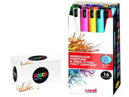 Verfstift Posca PC1MR Extra Fijne punt 0,7mm 16 stuks assorti