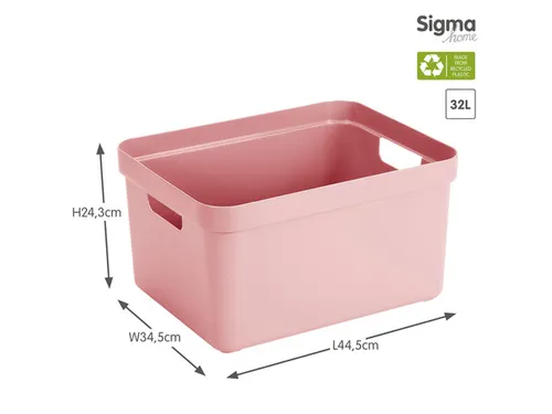 Sigma Home opbergbox 32L roze - 44,5x34,5x24,3cm