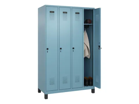 locker,HxBxD 1950x1200x500mm,4vak,vak B 300mm,draaigrendel,voeten