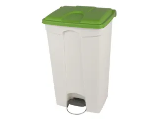 pedaalemmer,1x90l,HxBxD 820x500x412mm,romp PP wit,deksel PP groen - 1
