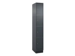 lockerkast,HxBxD 1950x300x500mm,1x4vakken,vak B 300mm,cil.-slot,sokkel