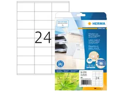 HERMA 10703 Etiketten gerecycled papier A4 70x36mm Wit 480 stuks
