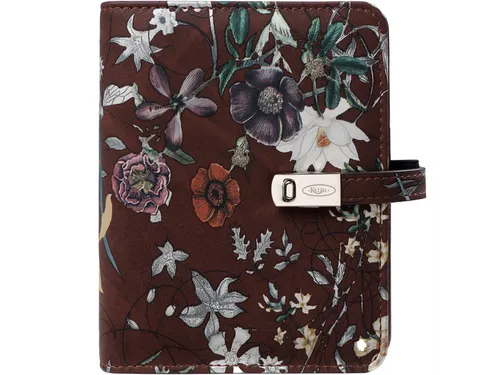 Organizer Kalpa Pocket+agenda 2025-2026 7dagen/2pagina's bloemen bruin
