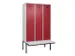 locker met bank,voor scheiding van kleding,HxBxD 2120x1200x815mm,3vak