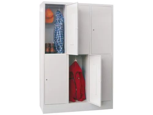 lockerkast,RAL 7035,HxBxD 1850x1200x500mm,3x2vakken,vak B 400mm