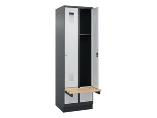 locker met bank,HxBxD 1950x600x815mm,2vak,vak B 300mm,cilinderslot - 1