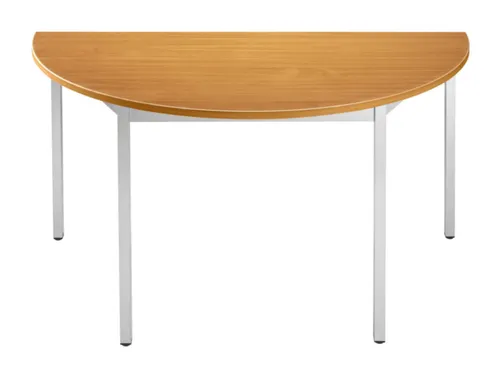 Tafel Halfrond 140x70 Cm Frame Aluminium Blad Kersenhout