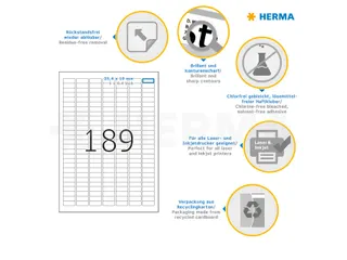 HERMA 10001 Verwijderbare etiketten A4 25,4x10mm Wit 4725 stuks - 3