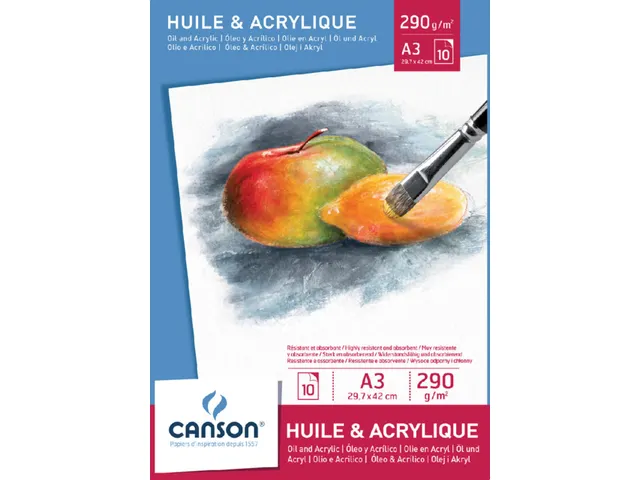 Schilderpapier Canson Graduate Oil & Acrylic 20vel 290gr A3 natuurlijk