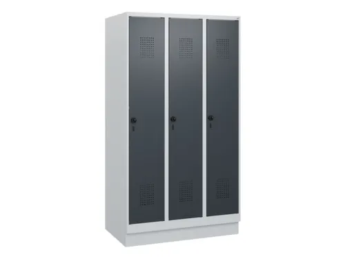 schoollocker,HxBxD 1630x900x500mm,3vak,vak B 300mm,draaigrendel,sokkel
