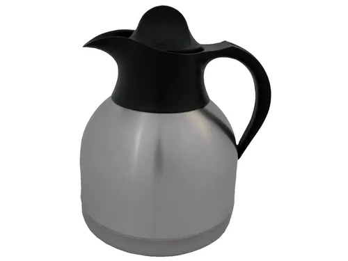 Thermoskan Biaretto koffiekan 1liter roestvrijstaal zwarte dop